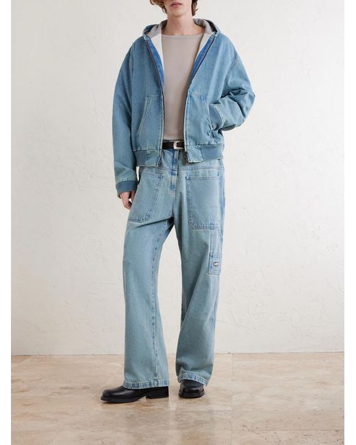 Vetements Blue Hooded Denim Jacket for men