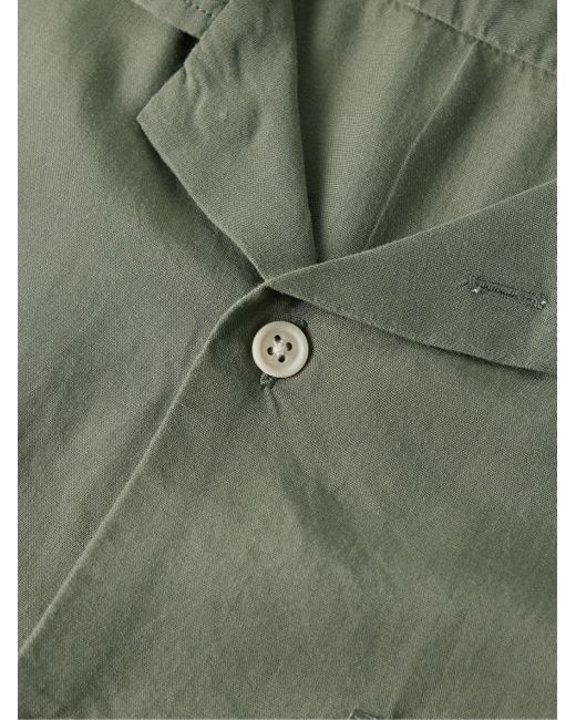 Corridor NYC Green Camp-collar Lyocell Shirt for men
