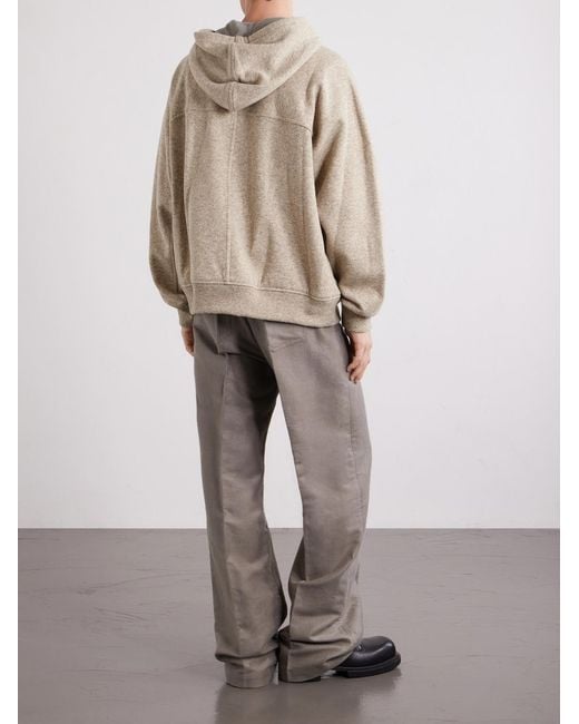 Rick Owens Natural Wool And Cotton-Blend Zip-Up Hoodie for men