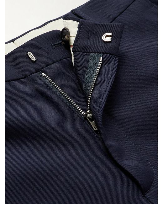 Loro Piana Blue Jarno Straight-Leg Wool And Cotton-Blend Twill Trousers for men
