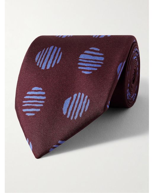 Cravatta in twill di seta stampata di Charvet in Purple da Uomo
