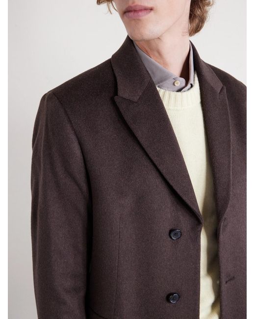 Paul Smith Brown Slim-fit Wool And Cashmere-blend Felt Coat for men