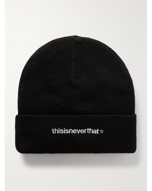 Thisisneverthat Black Grateful Dead Dancing Bears Embroidered Knitted Beanie for men