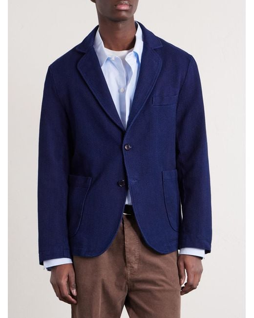 Blue Blue Japan Blue Sashiko Cotton-piqué Blazer for men