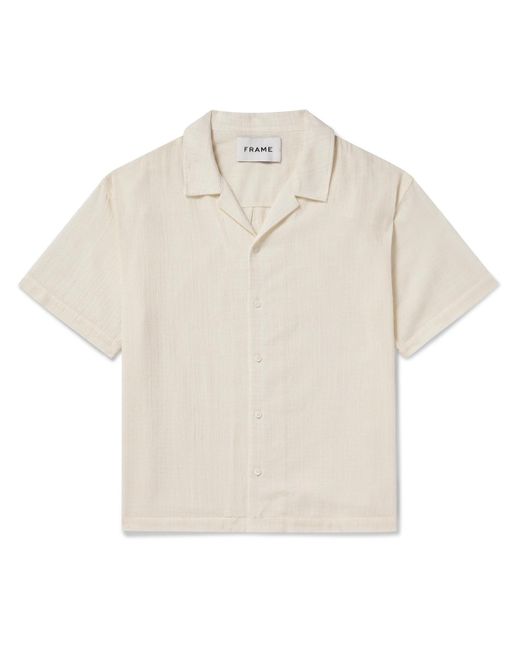 FRAME White Camp-collar Cotton Shirt for men