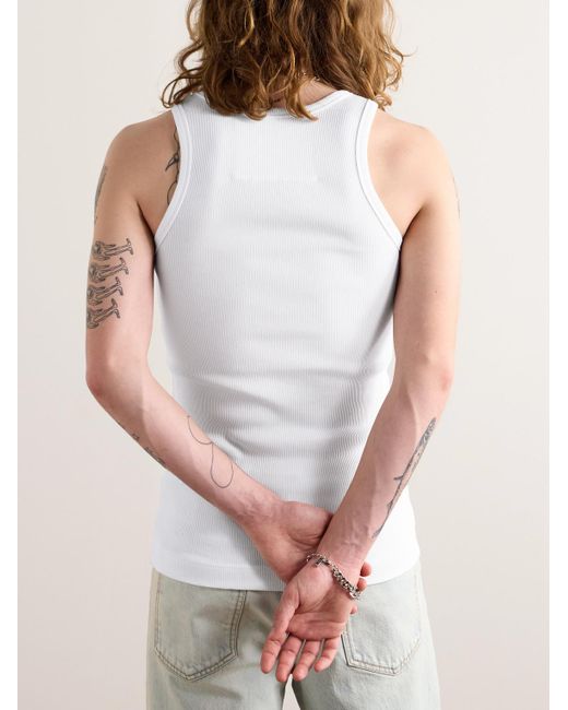 Givenchy White Slim-fit Ribbed Stretch-cotton Tank Top for men