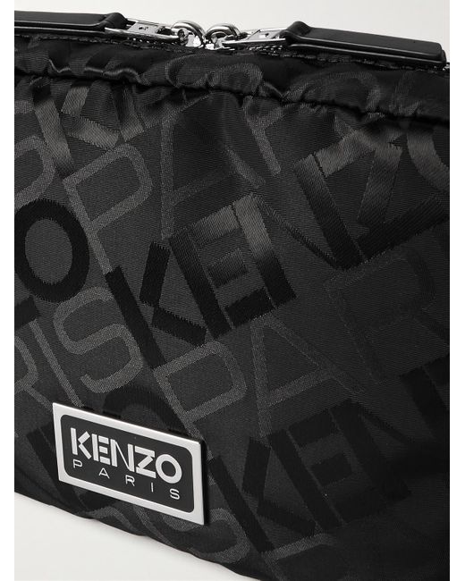 KENZO Umhängetasche aus Shell mit Jacquard-Logomuster in Black für Herren