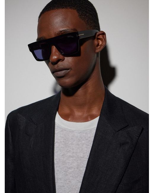 Tom Ford Blue Square-Frame Acetate Sunglasses for men