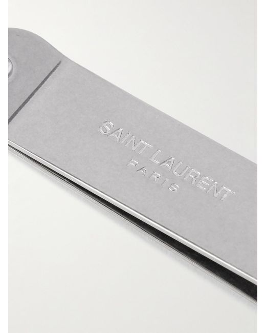 Saint Laurent Metallic Logo-Engraved-Tone Money Clip for men