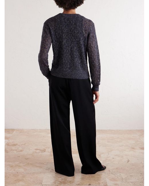 Dries Van Noten Blue Knitted Cardigan for men