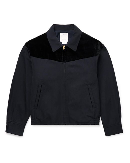 Visvim Black Mayfield Velour-Trimmed Wool And Linen-Blend Bomber Jacket for men