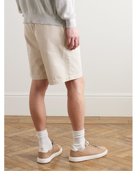 Brunello Cucinelli Natural Straight-leg Cotton-twill Bermuda Shorts for men
