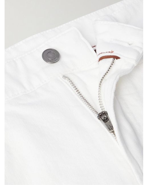 Loro Piana White Quarona Slim-Fit Stretch-Cotton Twill Trousers for men