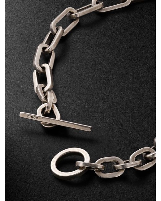 MAOR Black Trio Elm Burnished Sterling And Pearl Wrap Bracelet for men