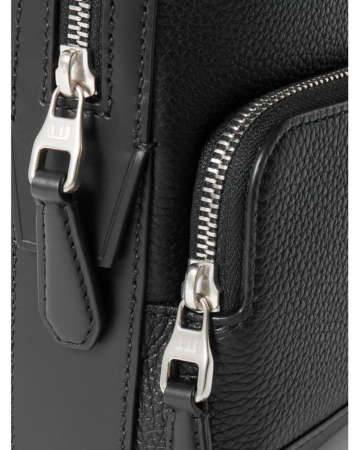 Dunhill Black 1893 Harness North South Full-Grain Leather Messenger Bag for men