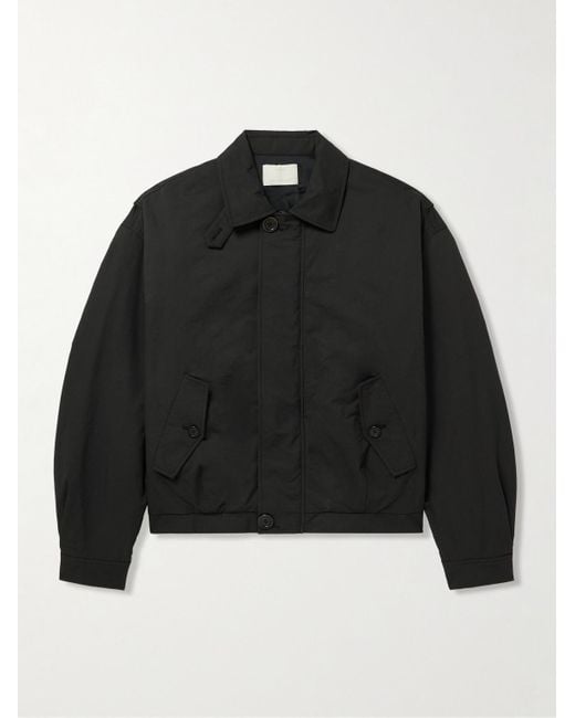 Amomento Black Padded Cotton-Blend Shell Bomber Jacket for men