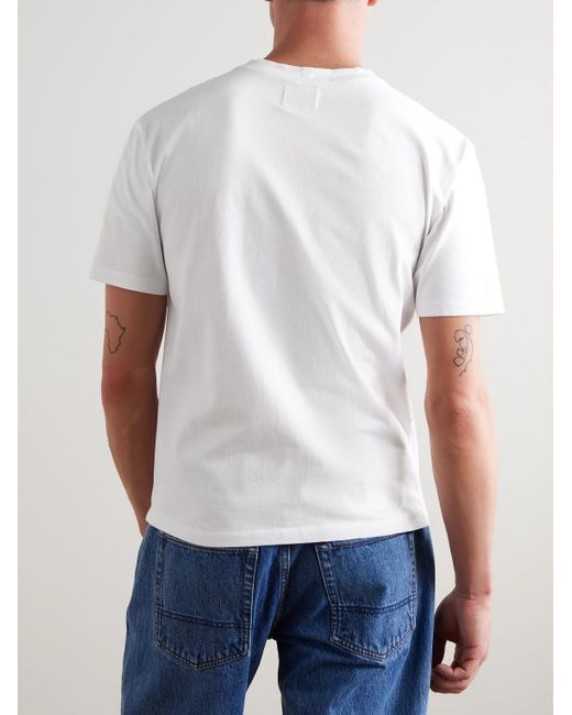 Drake's White Cotton-Jersey T-Shirt for men