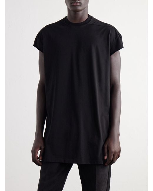 Rick Owens Black Cotton-Jersey T-Shirt for men