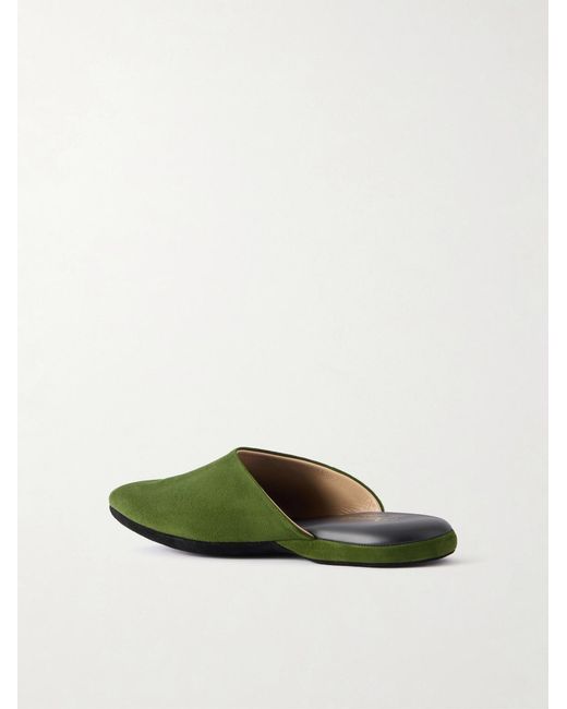 Charvet Green Suede Slippers for men