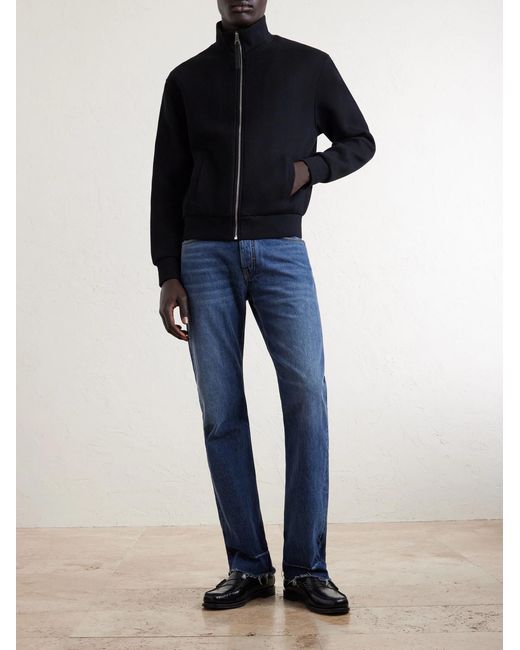Givenchy Blue Cotton-Blend Zip-Up Sweatshirt for men