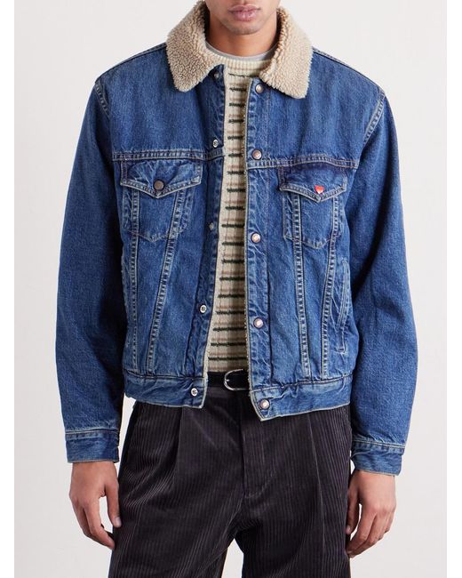 Human Made Blue Fleece-lined Denim Jacket for men