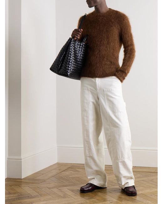 AMI Brown Brushed-Knit Sweater for men