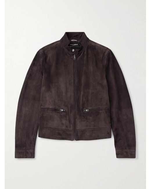 Dolce & Gabbana Brown Suede Jacket for men