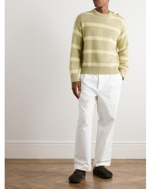 Federico Curradi Green Striped Wool-Blend Sweater for men