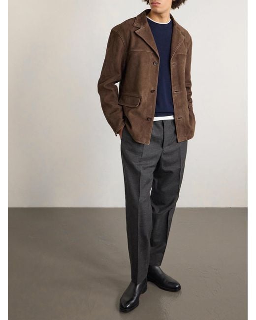 Officine Generale Brown Erickson Suede Jacket for men