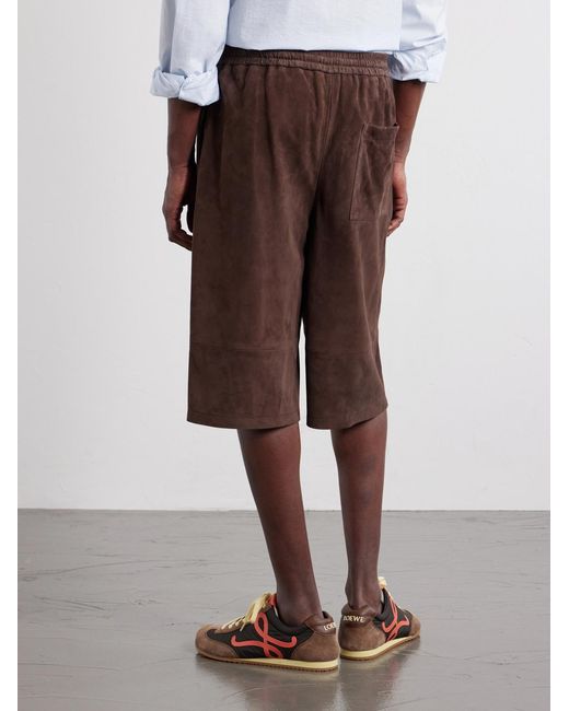 Loewe Brown Paula's Ibiza Suede Casual Shorts for men