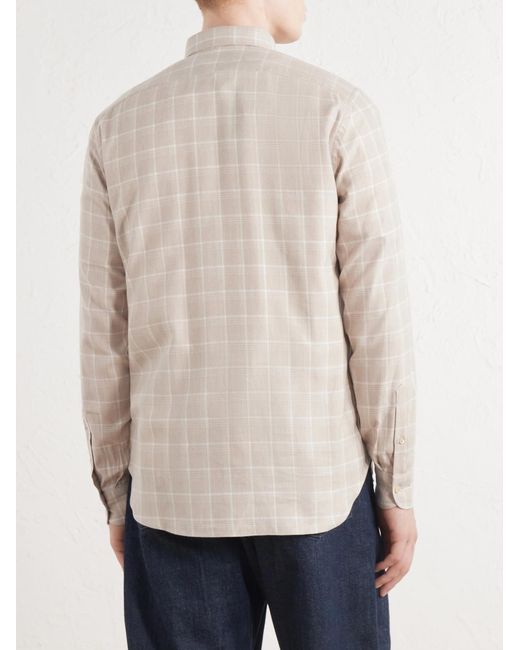 Boglioli White Checked Cotton And Lyocell-blend Shirt for men