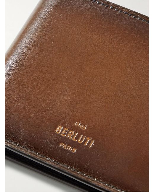Berluti Brown Makore Venezia Leather Billfold Wallet for men