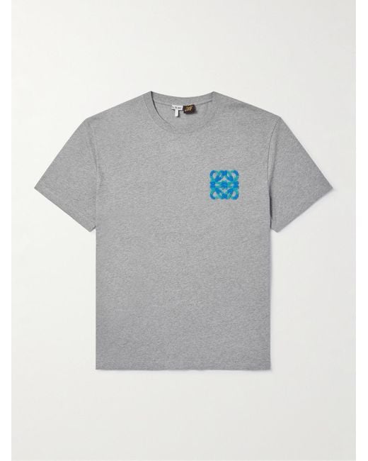 Paula's Ibiza T-shirt in jersey di cotone con logo applicato di Loewe in Gray da Uomo