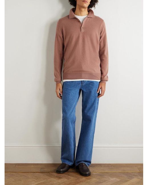Ghiaia Pink Cashmere Polo Shirt for men