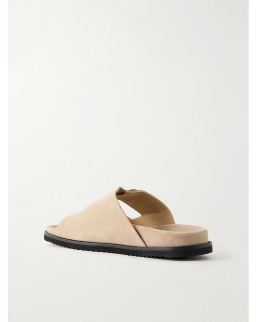 Mr P. White Suede Slides for men