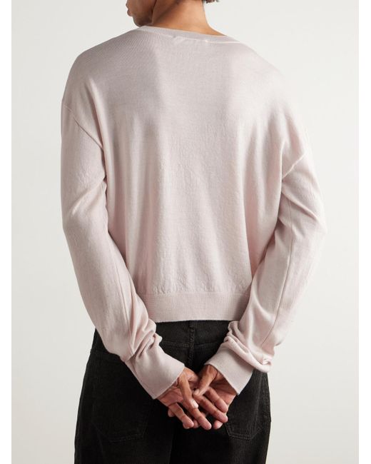 Our Legacy White Sonar Distressed Argyle-jacquard Wool Sweater for men