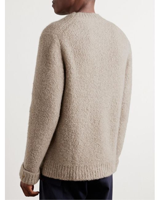 God's True Cashmere Natural Cloud Embellished Cashmere-Blend Bouclé Sweater for men