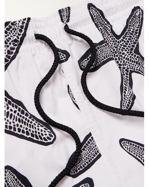 Vilebrequin White Manta Straight-Leg Short-Length Printed Swim Shorts for men