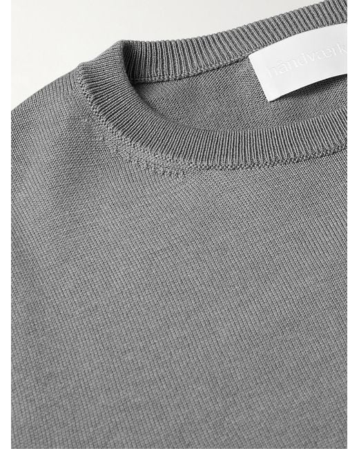 Handvaerk Gray Pima Cotton Sweater for men
