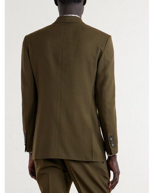 Tom Ford Black Slim-Fit Double-Breasted Wool, Cashmere And Silk-Blend Blazer for men