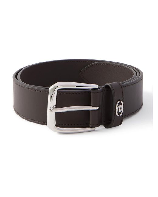 Gucci Black 3.5cm Logo-embellished Leather Belt for men