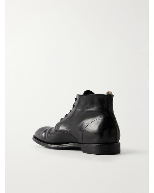 Officine Creative Black Sound 013 Leather Lace-Up Boots for men