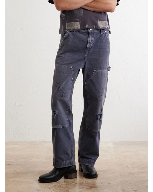 Enfants Riches Deprimes Blue Straight-Leg Distressed Jeans for men