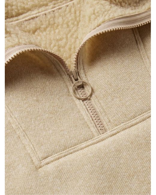 Kapital Natural Alpine Logo-appliquéd Fleece-lined Knitted Half-zip Sweatshirt for men