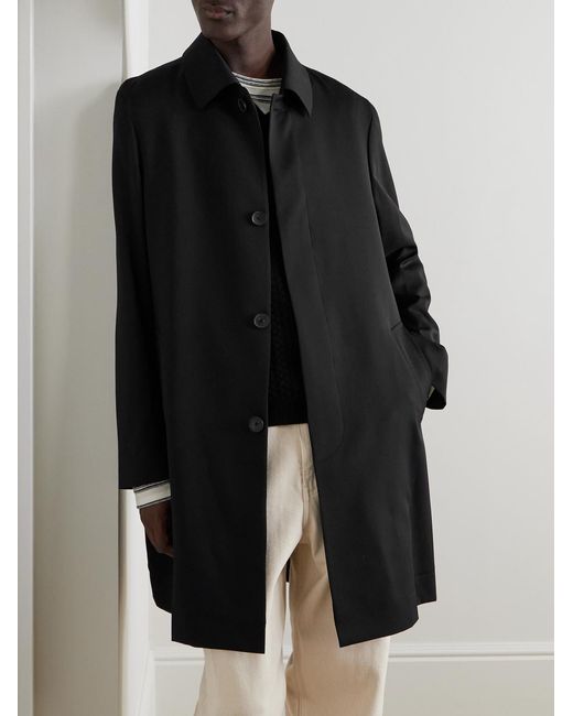 Mr P. Black Wool Car Coat for men