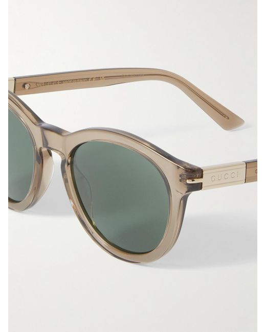 Gucci Green Round-frame Recycled-acetate Sunglasses for men