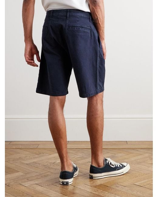 NN07 Blue Aden 1923 Straight-Leg Organic Cotton-Blend Twill Shorts for men