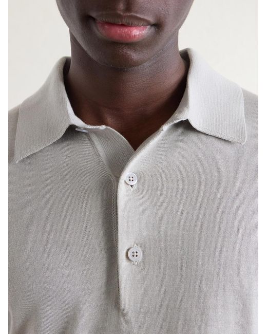 Tom Ford White Cashmere And Silk-Blend Polo Shirt for men