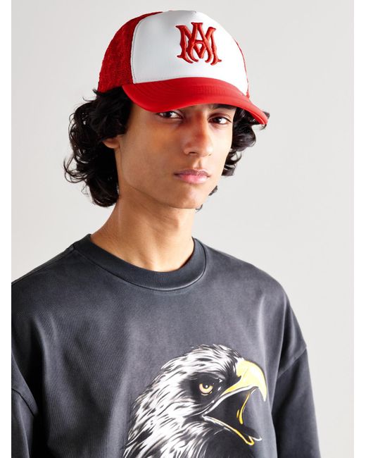 Amiri Ma Logo-Embroidered Scuba And Mesh Trucker Cap for men