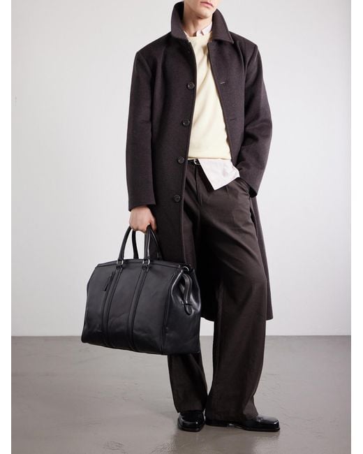 Officine Creative Black Quentin 009 Leather Weekend Bag for men